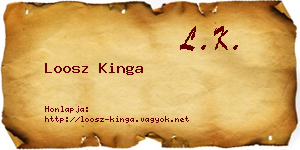 Loosz Kinga névjegykártya